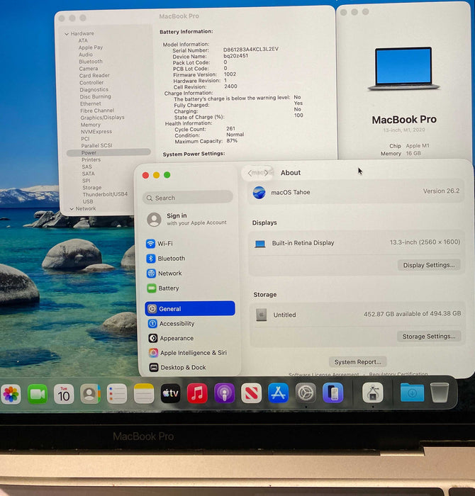 Apple MacBook Pro M1 2020 Touch Bar 16GB RAM 512GB SSD READ