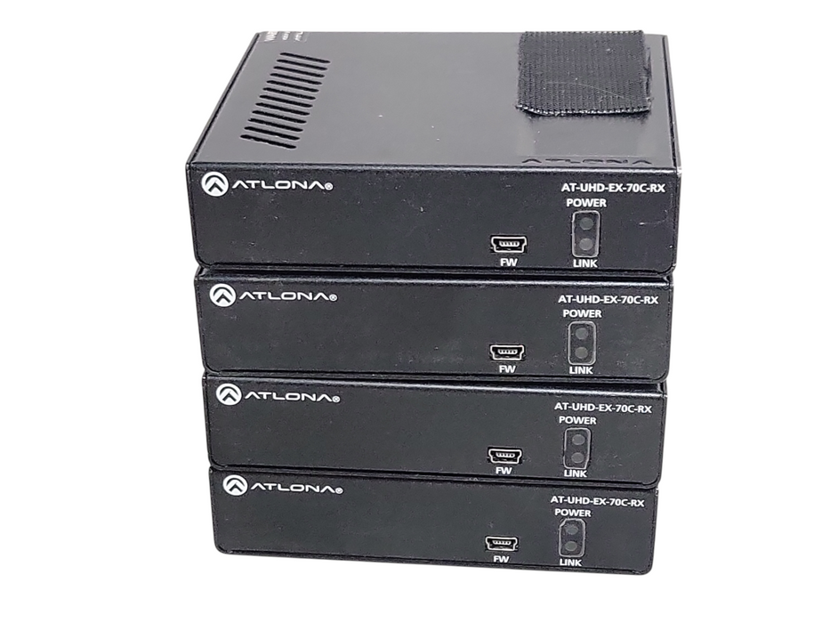 Lot of 4x Atlona AT-UHD-EX-70C-RX HD BaseT HDMI Receiver 4K UHD over CAT  _
