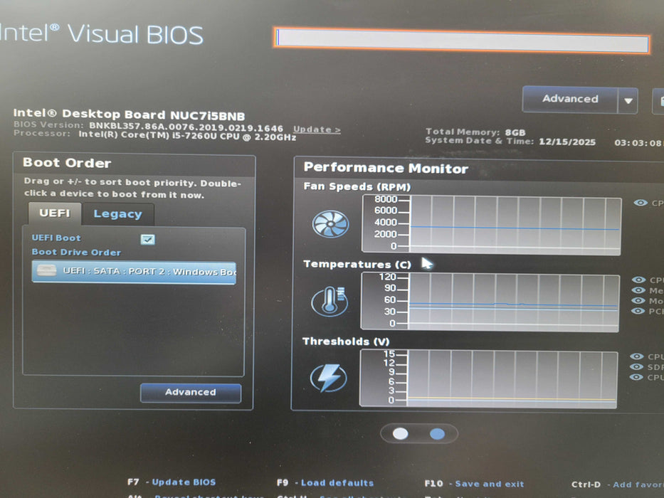 Intel Mini PC NUC NUC7i5BNB Core i5-7260U @2.20GHz 8GB DDR4 RAM, 256GB SSD !