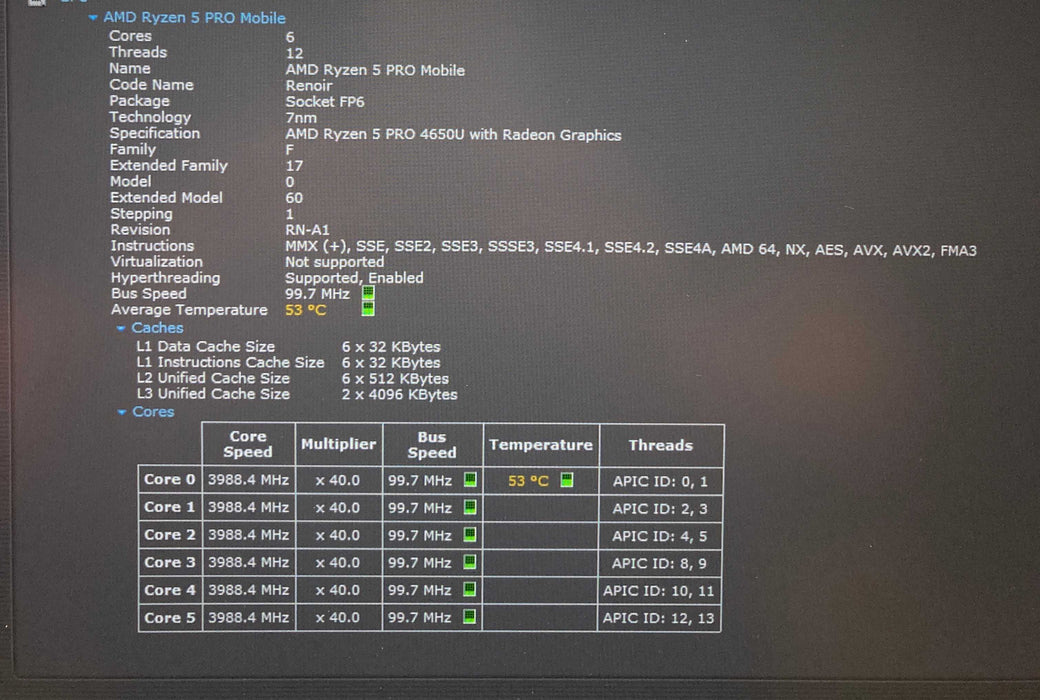 Lenovo ThinkPad T14 Gen 1 AMD Ryzen 5 PRO 4650U@2.10GHz 16GB RAM 256GB SSD  Lap200