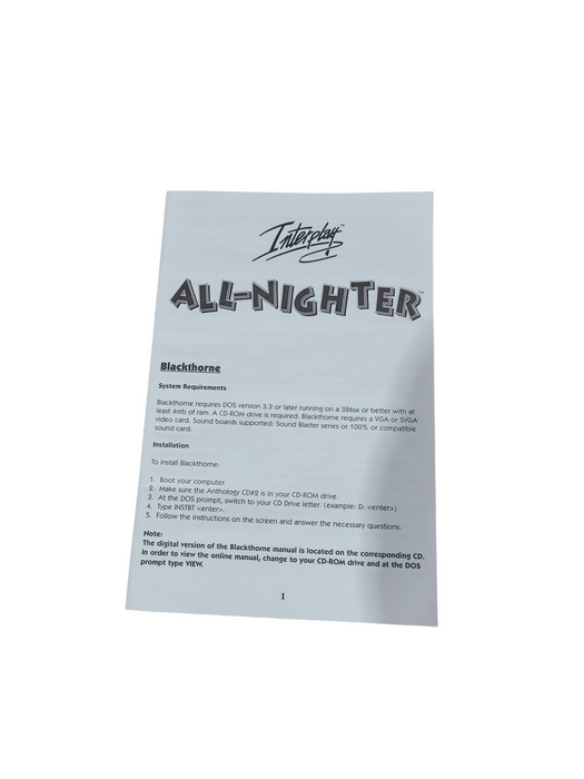 Interplay All-Nighter Anthology NO. 2 CD-Rom *READ*
