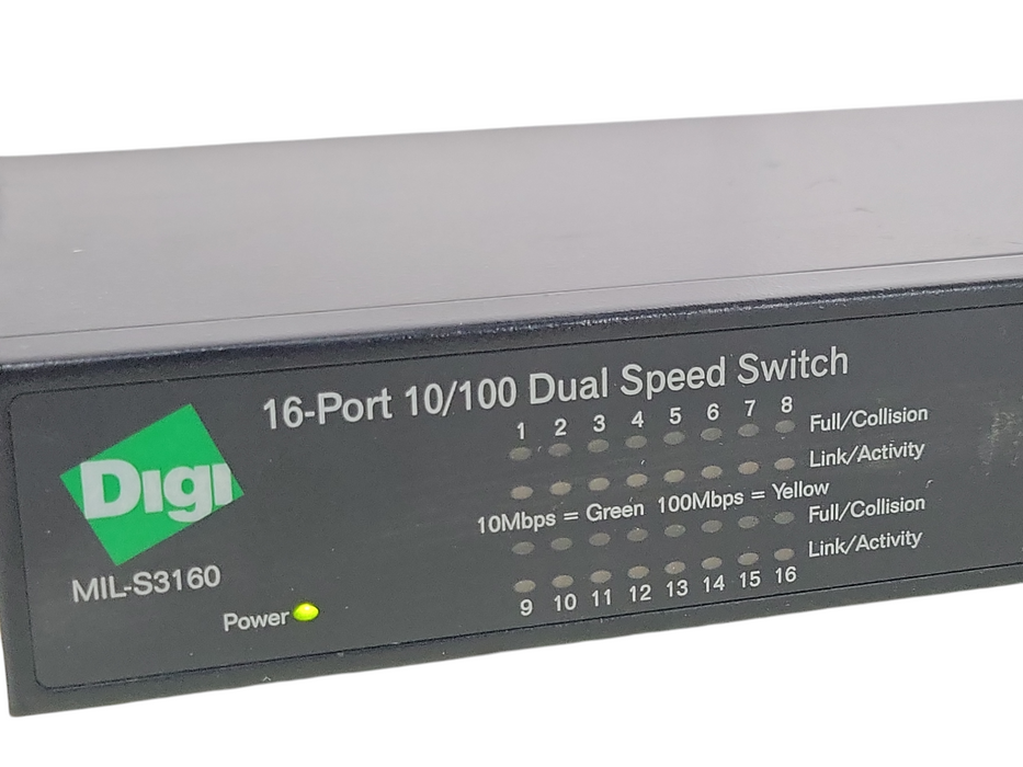 DiGi 16-Port Dual Speed Switch MIL-S3160, READ _