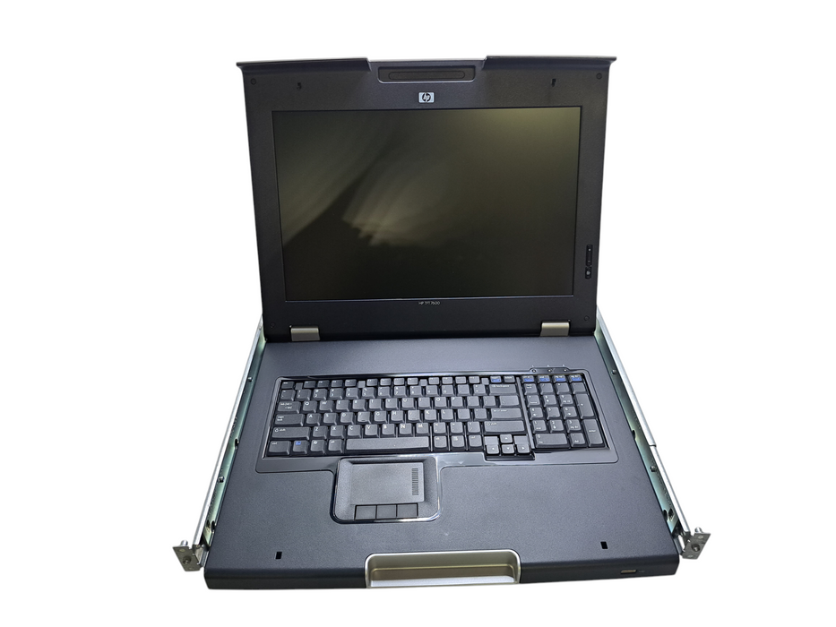 HP TFT7600 KVM Rackmount LCD Console Monitor Keyboard w/ RAILS )