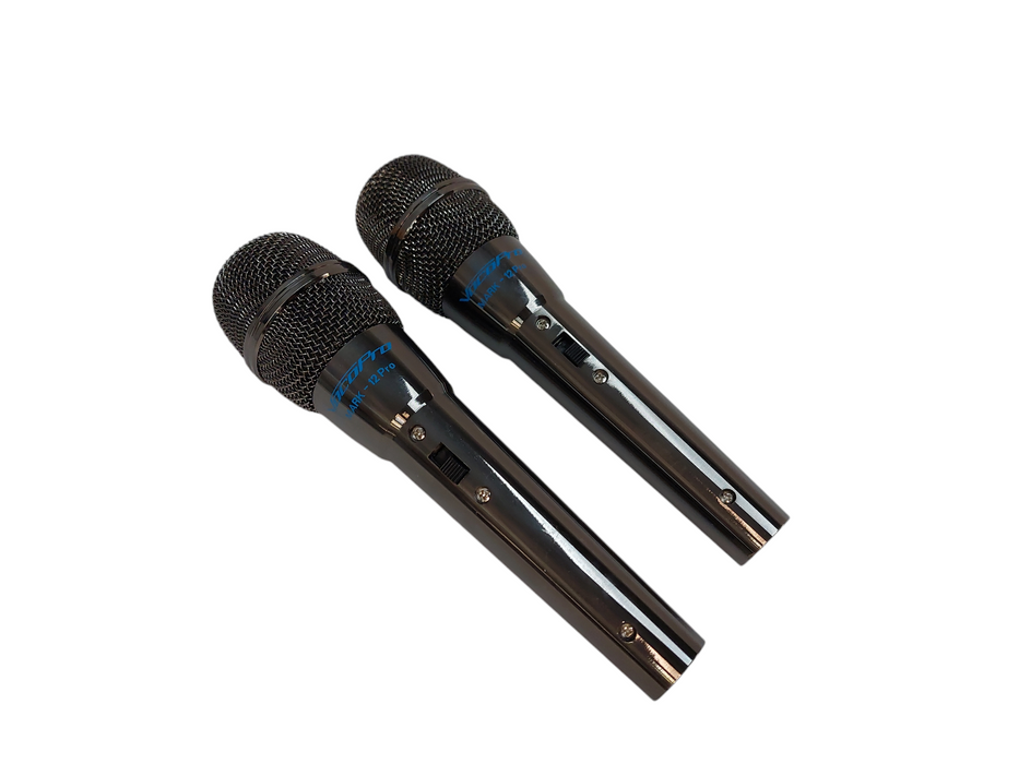 Pair of 2 Chrome Voco Pro Mark-12 Pro Dynamic Microphones  =