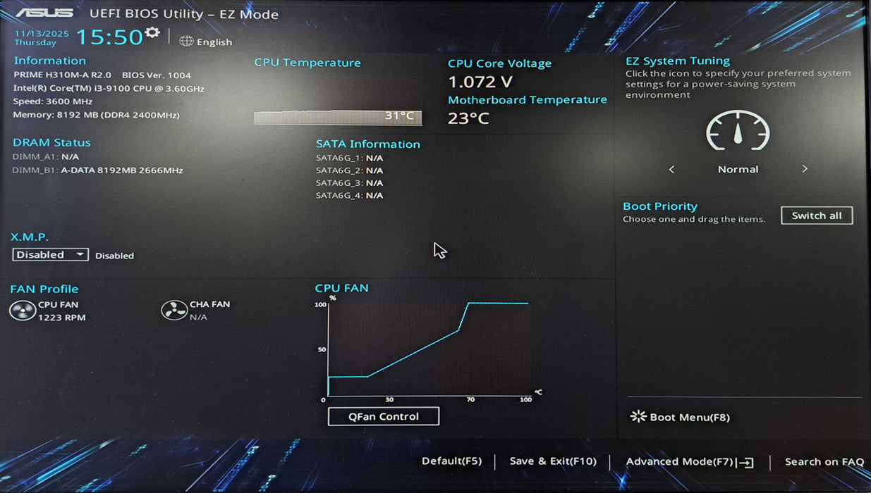 Custom PC | Asus PRIME H310M-A| i3-9100| 8GB DDR4|No HDD|READ