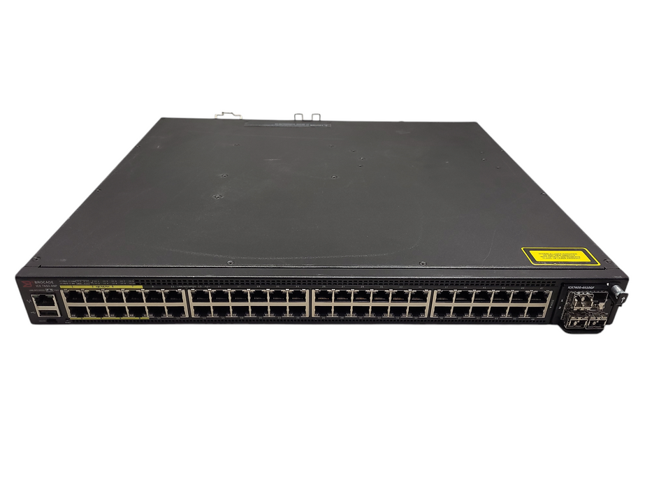 Brocade ICX 7450-48P 48-Port PoE Switch w/ICX7400-4X10GF 2x ICX7400-1 READ Q$