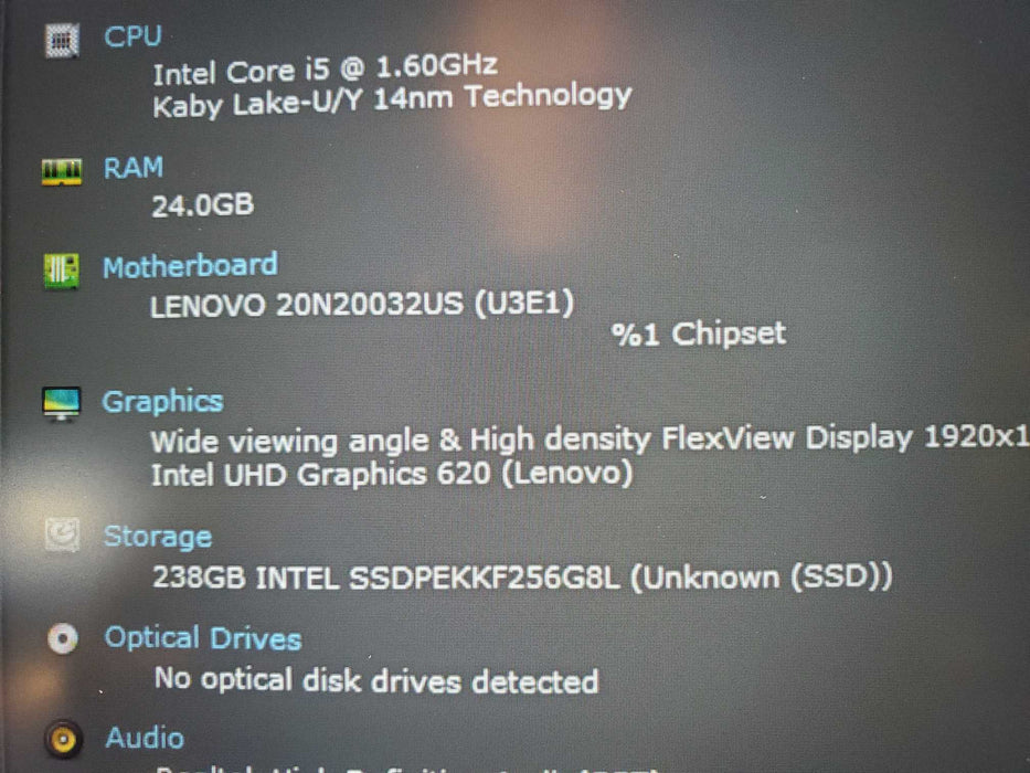 Lenovo ThinkPad T490 i5-8265U 24GB DDR4 256GB SSD  Lap200