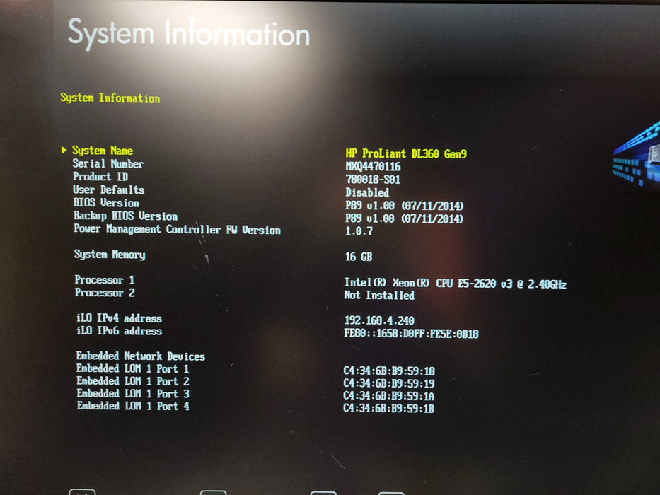 HP DL360 Gen9 Intel Xeon E5-2620 v3 @ 2.40Ghz 16GB RAM H240ar RAID $