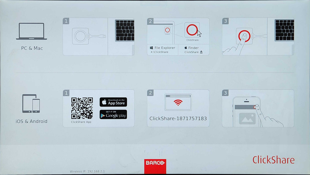 Barco CS-100 ClickShare Wireless Presentation System, No Click Button