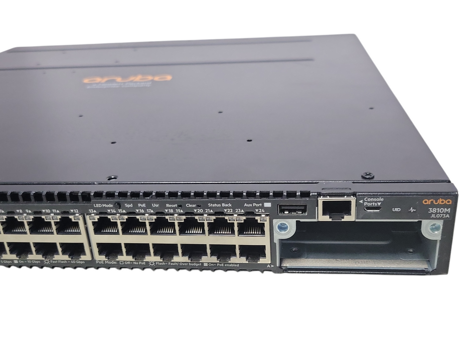 HPE ARUBA 3810M JL073A 24-PORT PoE+ Switch, READ _