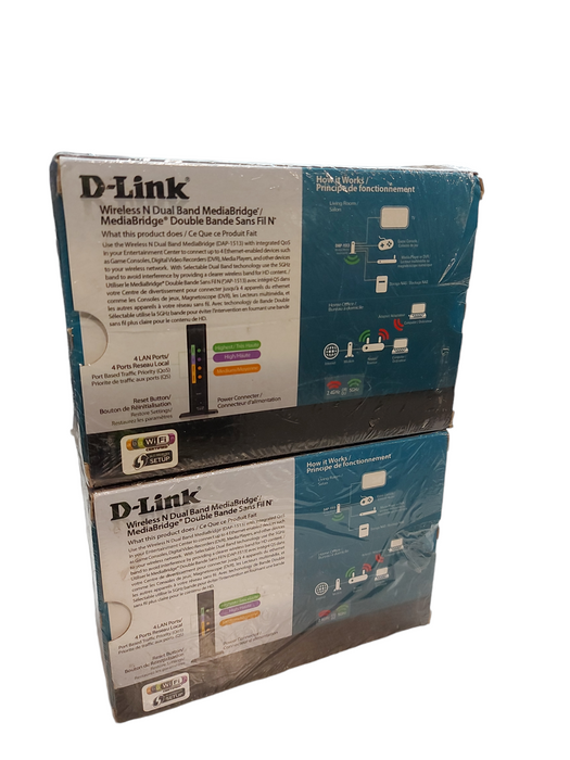 Lot 2x D-LINK Wireless N Dual Band Media Bridge DAP-1513  - BRAND NEW SEALED