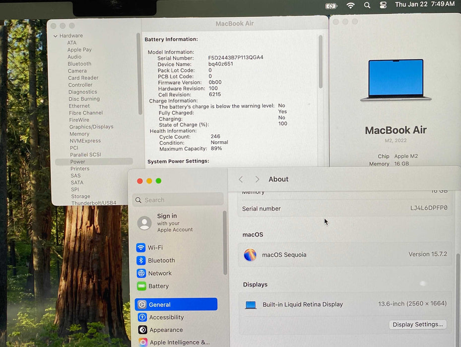 Apple MacBook Air M2 2022 16GB 256SSD Faulty Keyboard For Parts/Repair READ