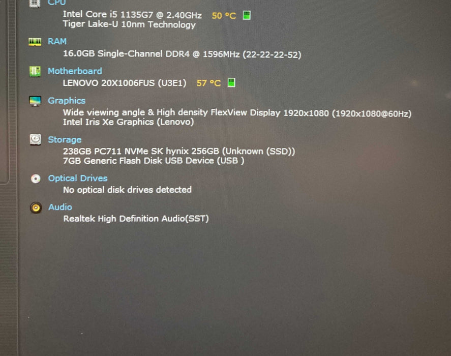 Lenovo ThinkPad L14 Core i5-1135G7@2.4GHz 16GB RAM 256GB SSD  Lap200