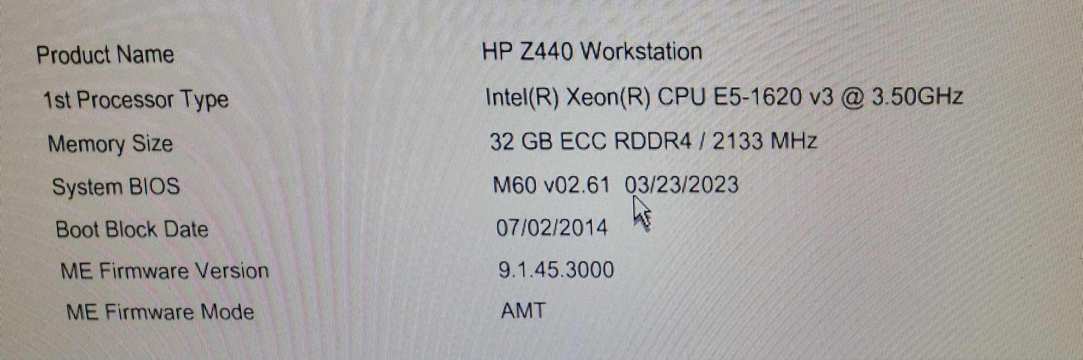HP Z440 Workstation | Xeon E5-1620 v3 | 32GB DDR4 | NO GPU | NO HDD