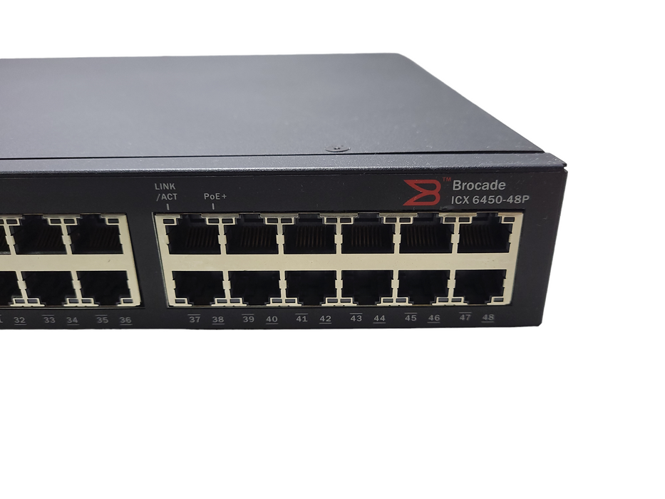 Brocade ICX6450-48P 48-Port Gigabit POE+ Switch 1 GbE 2 Port 1/10 GbE SFP Q$