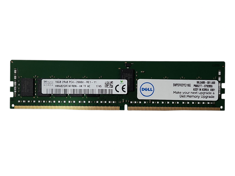 SK hynix 16GB 2Rx8 PC4-2666V-RE1, DDR4, Server Memory Q