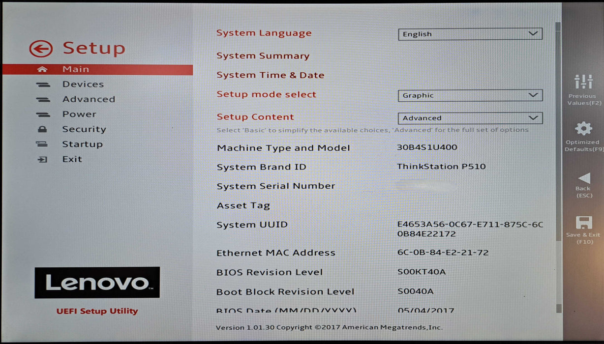Lenovo ThinkStation P510 | Xeon E5-1620 v4 3.50GHz, 32GB DDR4, GTX 1060 6GB )