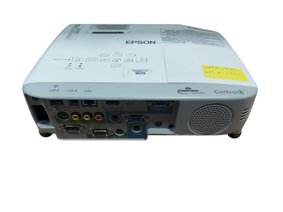 EPSON PowerLite W29 3LCD PROJECTOR HDMI H690A | 4527 Hours Left