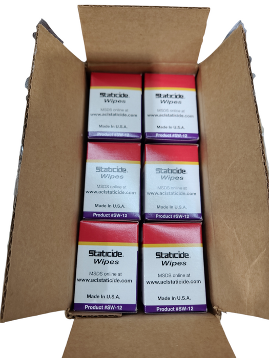LOT 6x ACL Staticide SW12 - Anti-Static Wipes 5" X 8", Pack of 24