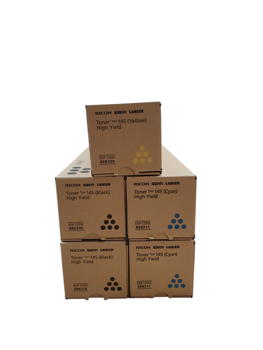 Lot 5x Ricoh Lanier Savin Toner Type 145 2x888308 2x888311 1x888309 - New