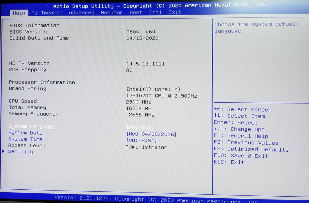Generic Pc w/ Asus Pro B460M-C Intel i7-10700 CPU 2.90GHz 16GB RAM No HDD Q