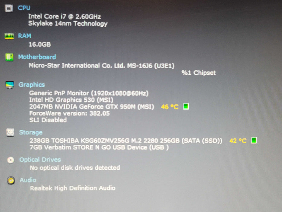 MSI GL62 i7-6700HQ 16GB DDR4 GTX 950M 256GB SSD READ β BudLap