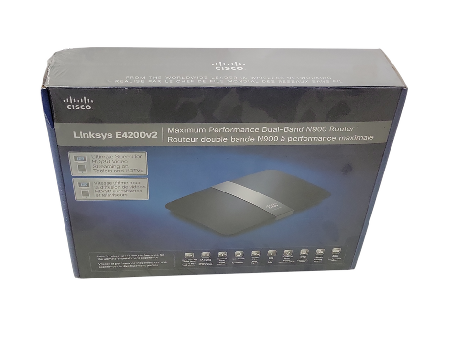 New Linksys E4200v2 Maximum Performance Dual-Band N900 Router Q_