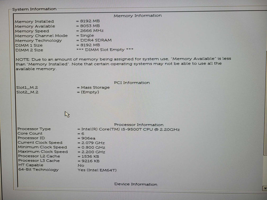Dell OptiPlex 7070 USFF | Core i5-9500 @2.2GHz, 8GB DDR4, 256GB NVMe !
