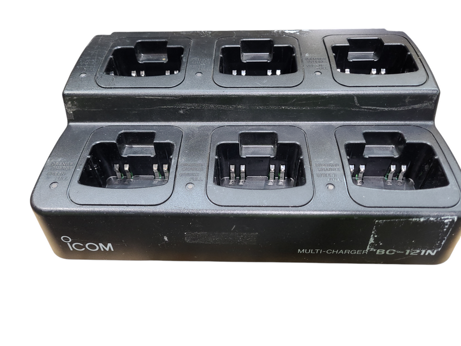 ICOM BC-121N Radio Battery Charger, 6-Unit Multi-Charger w/ Power Supply