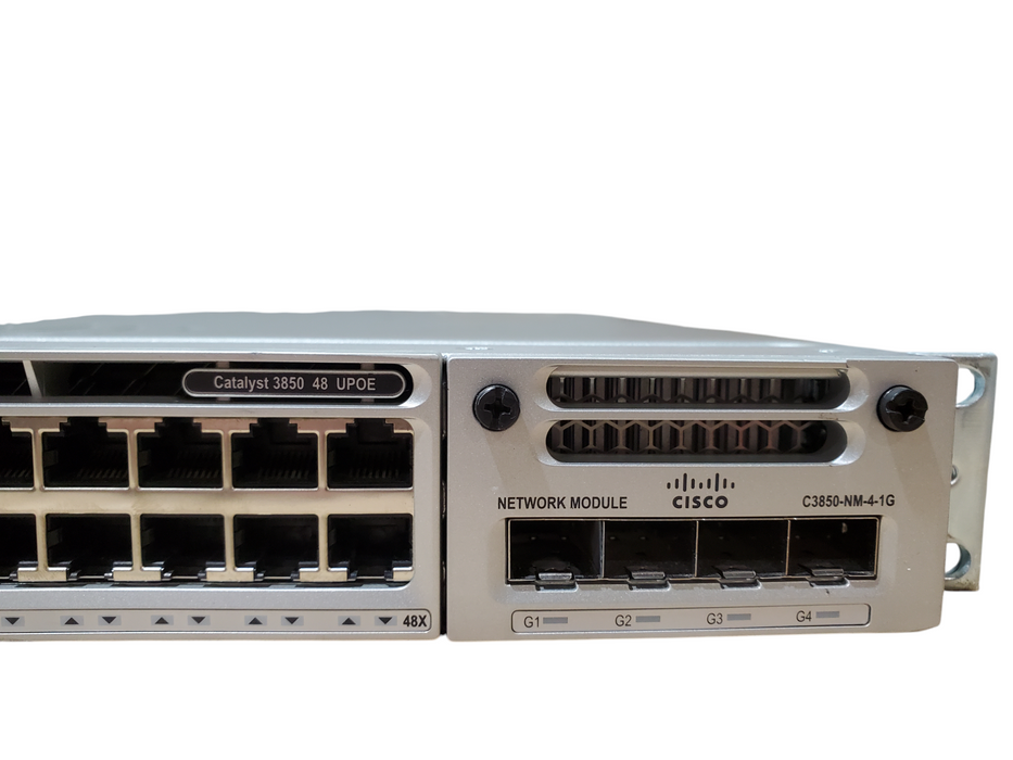 WS-C3850-48U-L V06 48-Port UPoE Gigabit Switch w/ C3850-NM-4-1G + 1xPSU