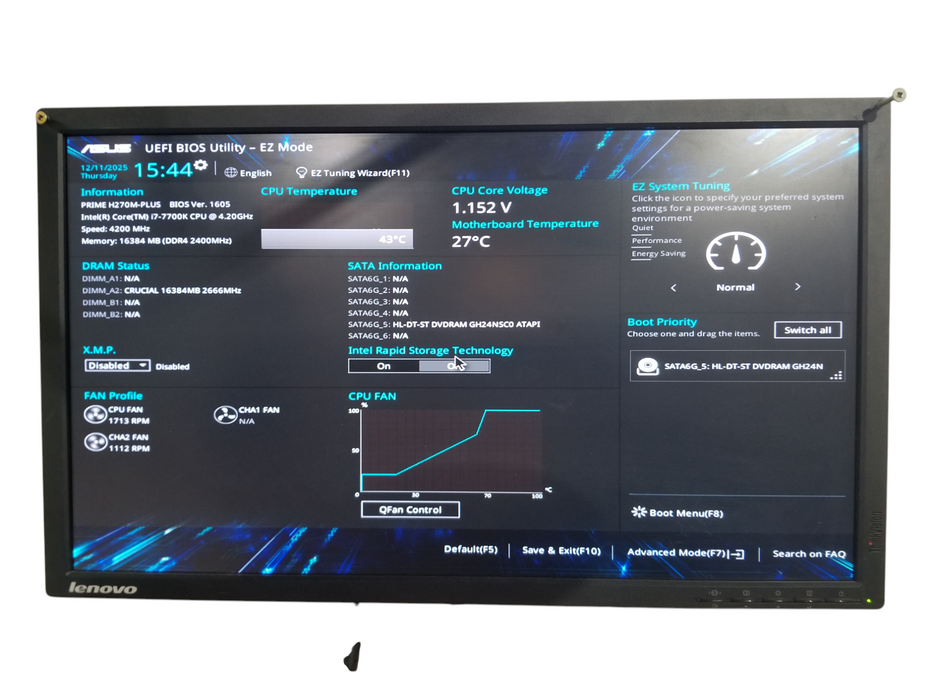 Custom PC Asus Prime H270M-PLUS Core i7-7700K, GTX 1050Ti, 16GB DDR4, NoHDD