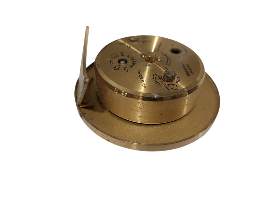 Vintage Brass Alarm Clock SWIZA 8  Swiss Made  =