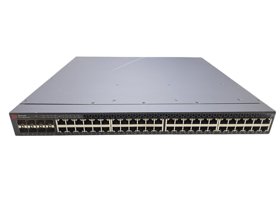 Brocade ICX6610-48-I | 48-Port Gigabit, 8x SFP Layer 3 Switch | B-F Airflow