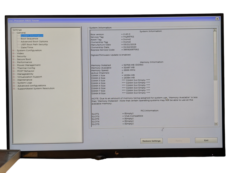 Dell Precision 5820 Xeon W-2133 32GB DDR4 Quadro K2200 3TB HDD 950W PSU -