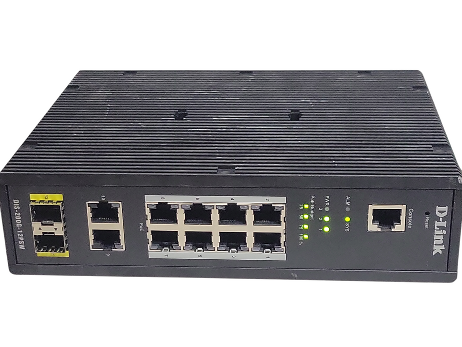 D-Link DIS-200G-12PS 12-Port Gigabit Smart Managed Industrial PoE Switch-24 _