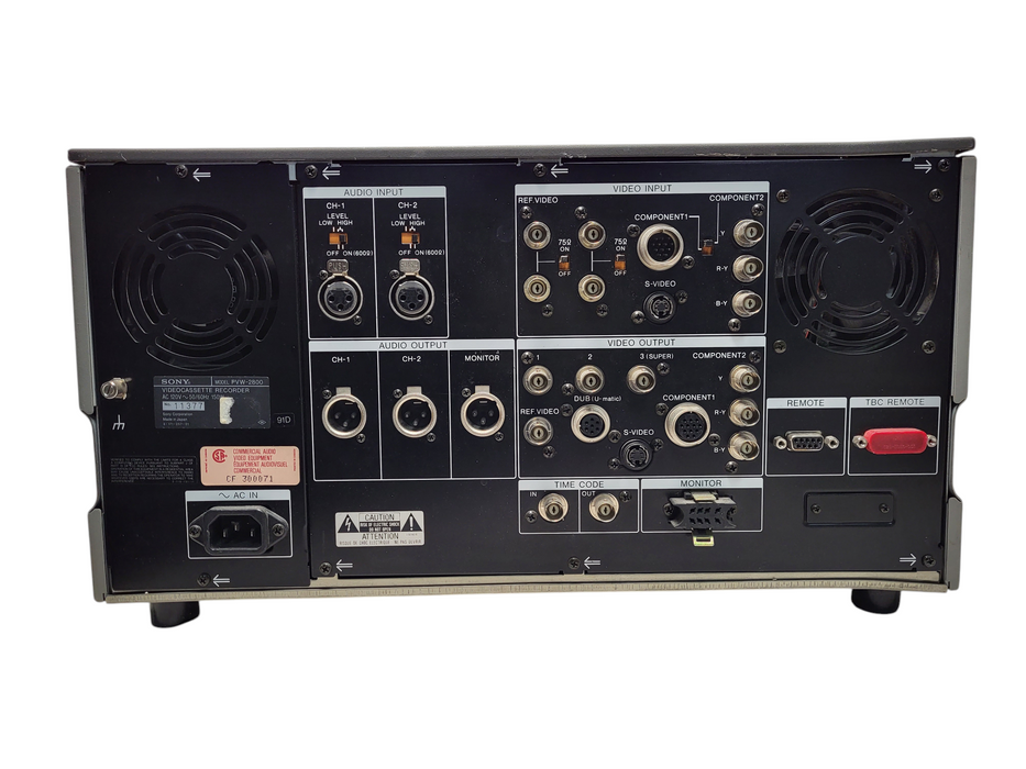 Sony PVW-2800 Betacam SP Pro Videocassette Recorder Editor  $