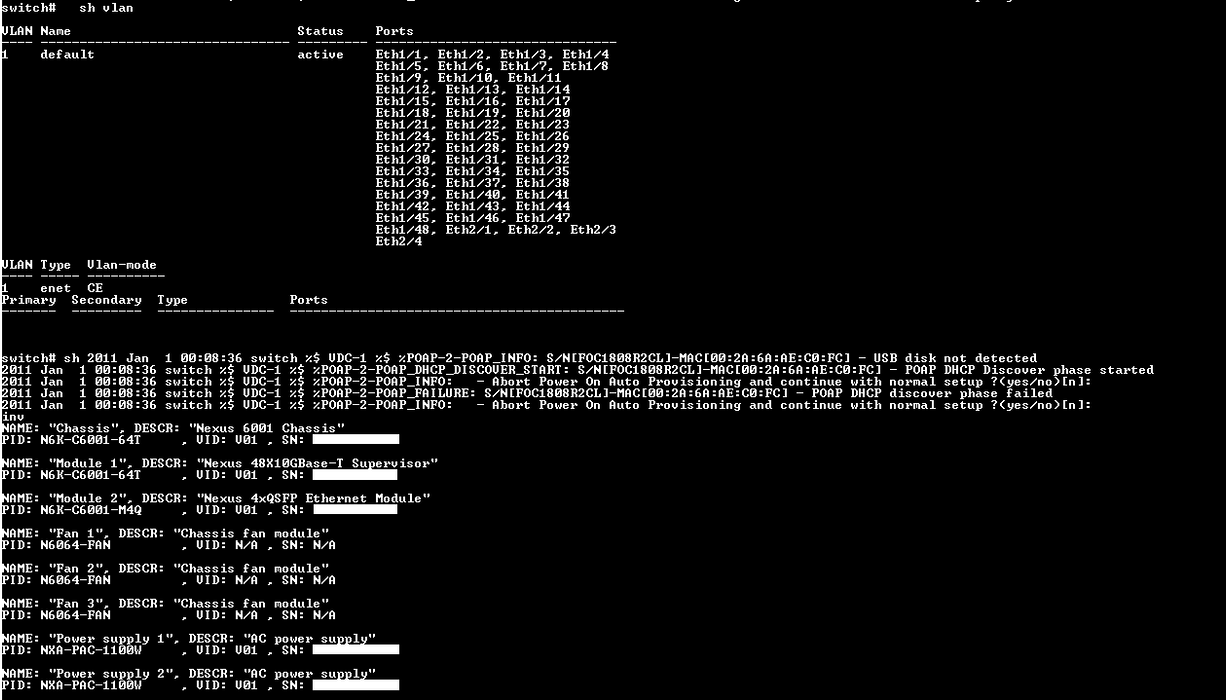 Cisco N6K-C6001-64T v01, 48-Port Nexus 6000 Ethernet Switch
