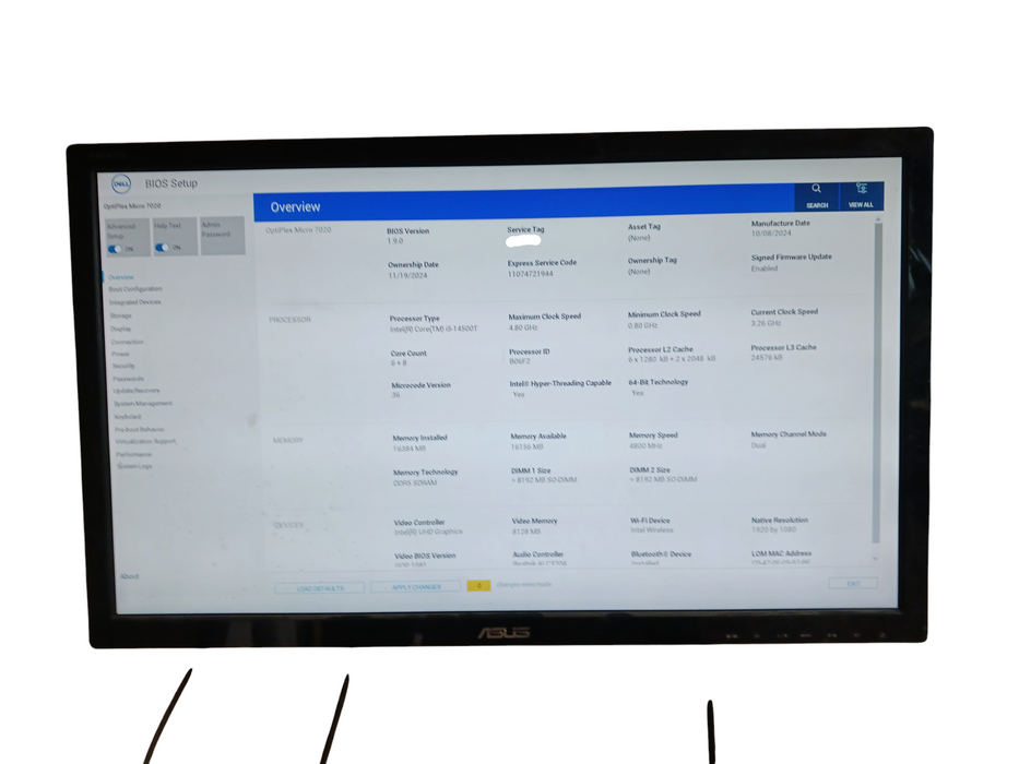 Dell Optiplex Micro 7020 Intel i5-14500T @1.70Ghz 16GB DDR5 512GB NVMe