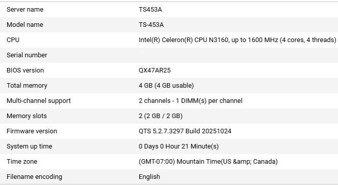 QNAP TS-453A 4-Bay NAS, Celeron N3160 1.60GHz, 4GB RAM w/ 3x 2TB HDDs  !