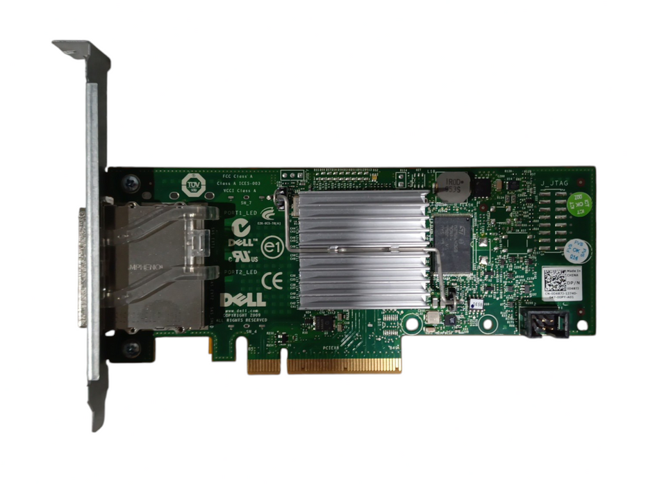 Dell H200E Dual-Port 6GbE QSFP PCIe SAS Host Bus Adapter Dell P/N: 0D687J