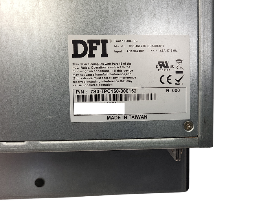 DFI Industrial Touch Screen Panel Computer 7S0-TPC150-000152  $