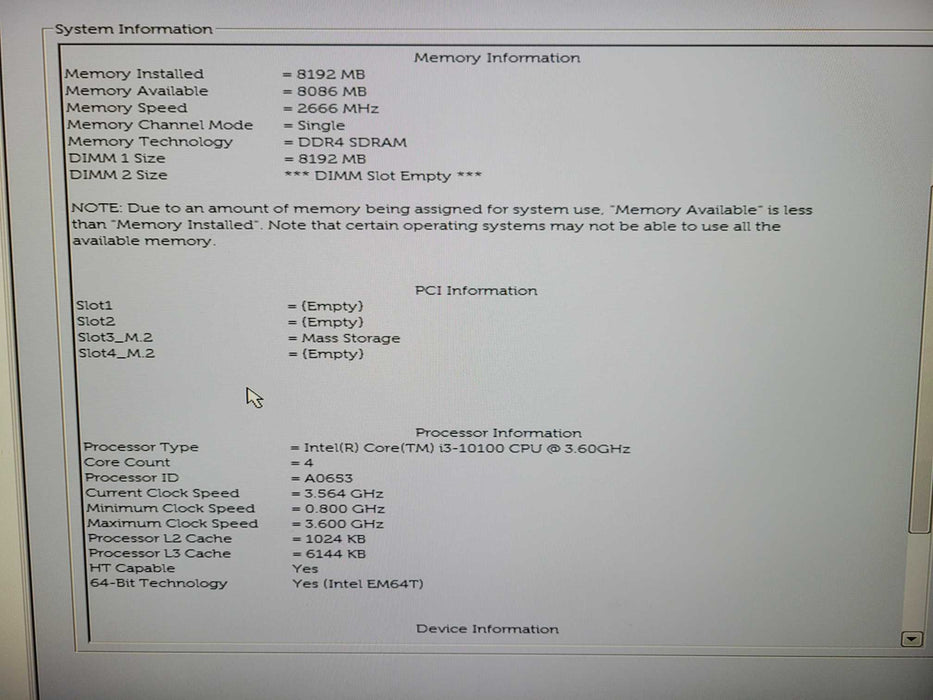 Dell OptiPlex 3080 SFF, i3-10100 3.60GHz, 8GB DDR4, 128GB NVMe  !
