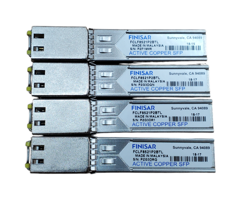Lot 4x Finisar FCLF8521P2BTL Active Copper 1000BASE-T SFP Transceiver