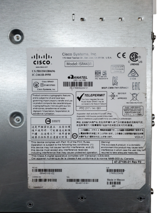Cisco ISR4431/K9 v05 4400 Series Integrated Services Router