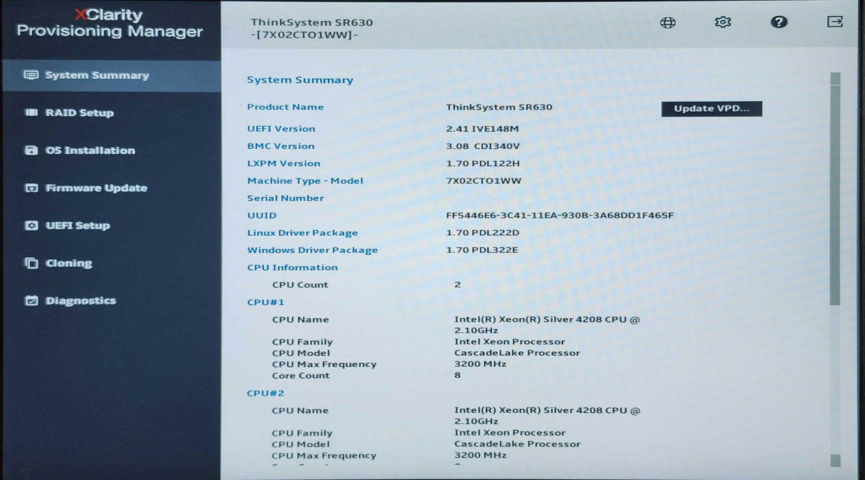 Lenovo SR630 1U 4x3.5", 2x Xeon Silver 4208, 32GB DDR4, 4x2TB SAS, 430-8i