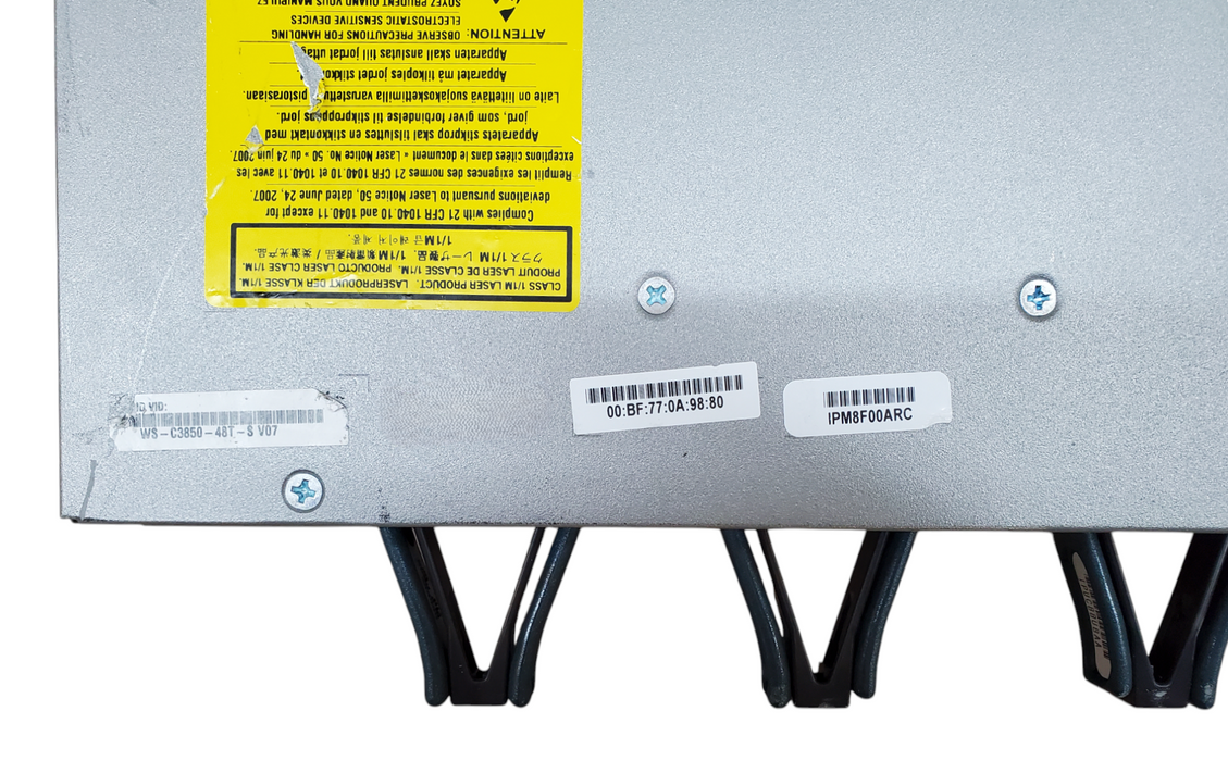 Cisco WS-C3850-48T-S V07 48 port switch, No Module w/ 2x 350W PSU