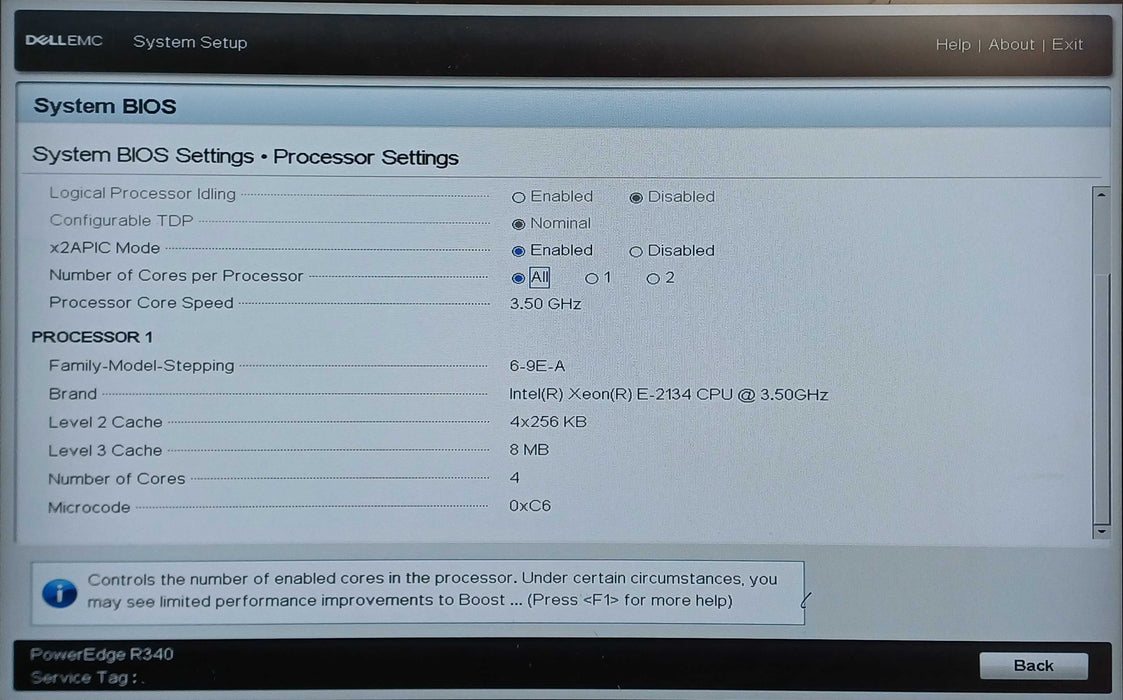 Dell PowerEdge R340 1U 8x2.5", Xeon E-2134 3.50GHz, 16GB DDR4, H330, No HDD