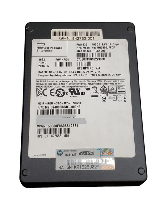 400GB SAS 2.5" HP Enterprise PM1635 12Gb/s SSD  Q+