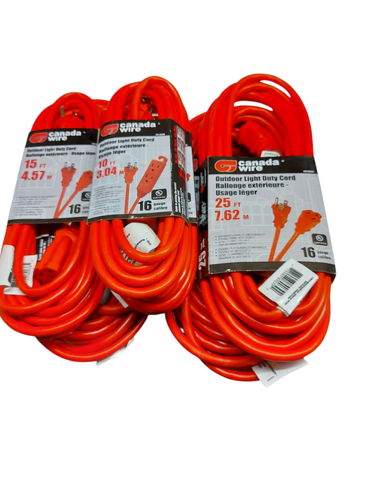 Lot 7x Canada Wire Extension Cords – Indoor/Outdoor – Read Description