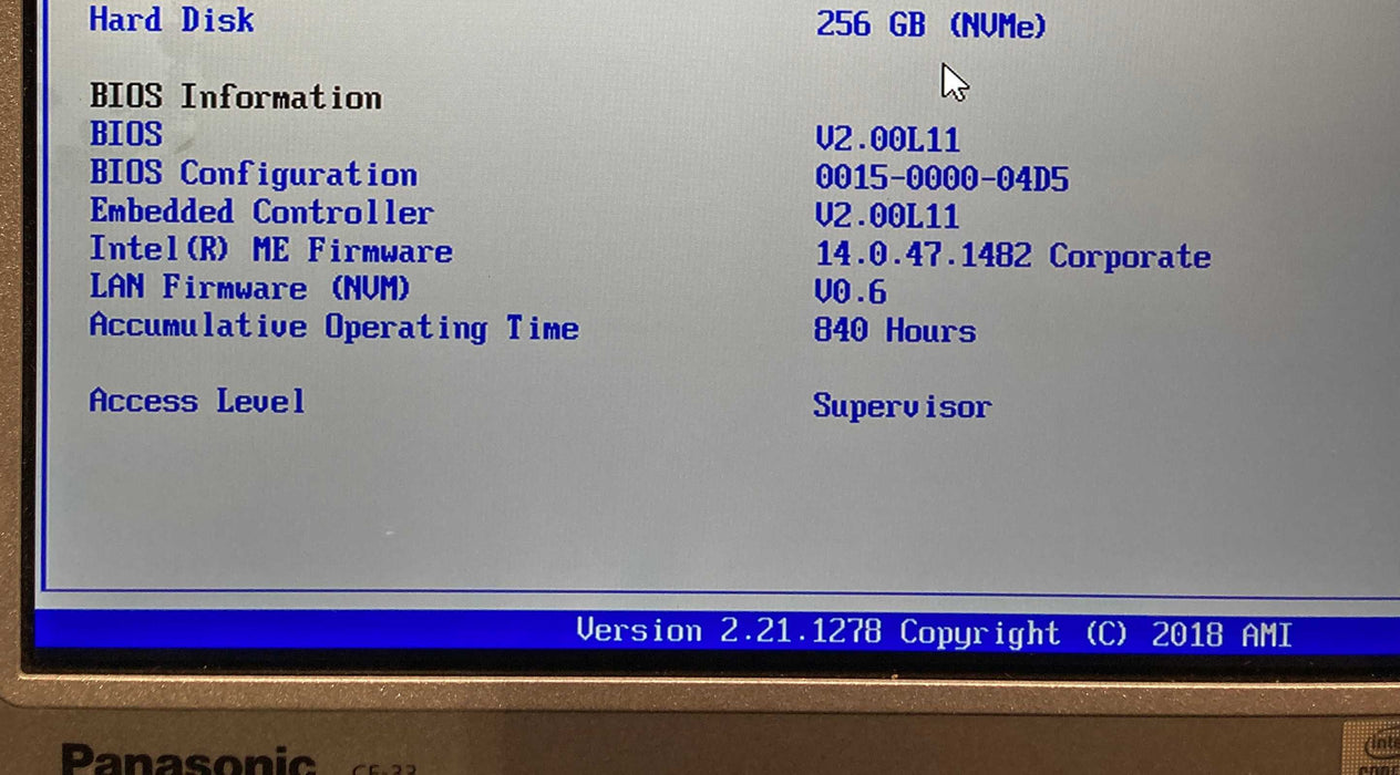 Panasonic ToughBook CF-33 TOUCH i5-10310U 16GB RAM 256GB SSD 840Hrs. READ!